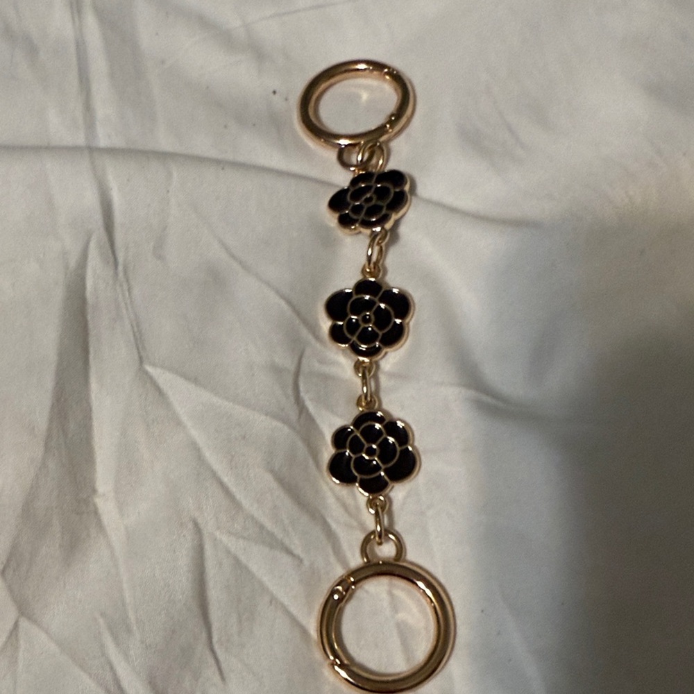 Gold and Black Floral Strap Extender